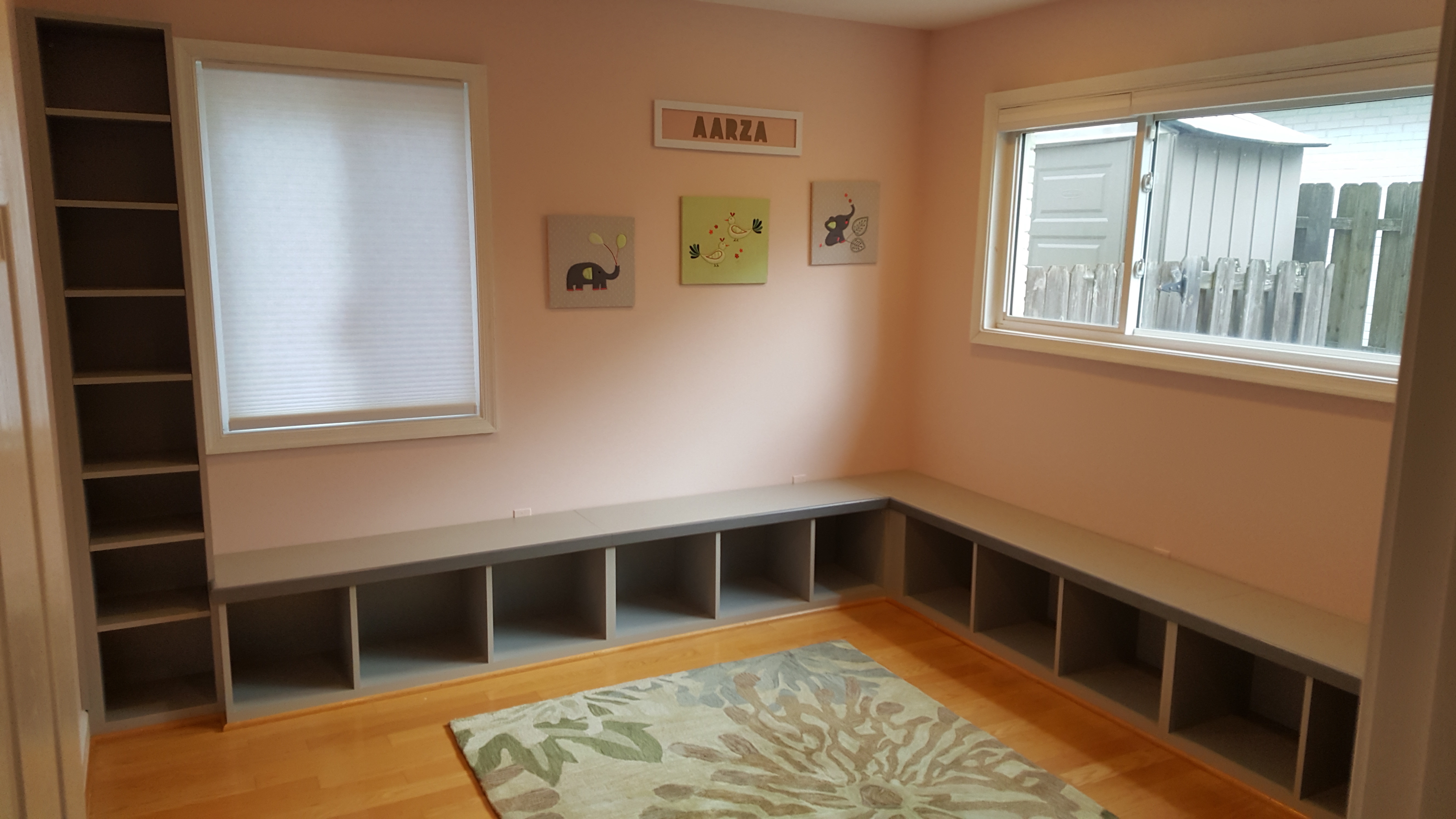 Bookcase and Storage Shelves